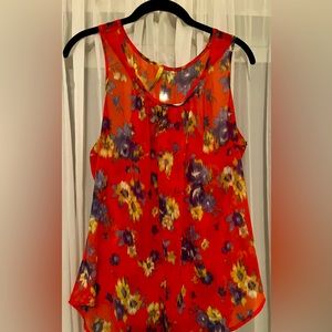 Sheer, light weight, floral, tank top. Medium